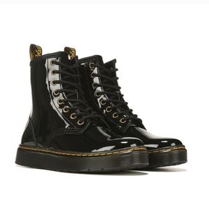 Dr Doc Martens Zavala 5M/6L. Black‎ Air Wair Smooth Leather Combat Boots Patent